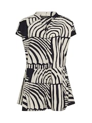 PixieGirl Petite Black Button Through Drop Waist Shirt Dress - Image 6 of 6