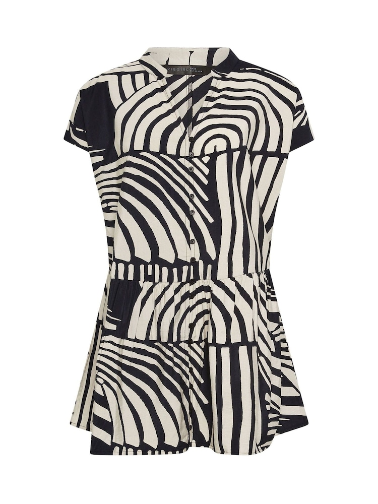 PixieGirl Petite Black Button Through Drop Waist Shirt Dress - Image 6 of 6