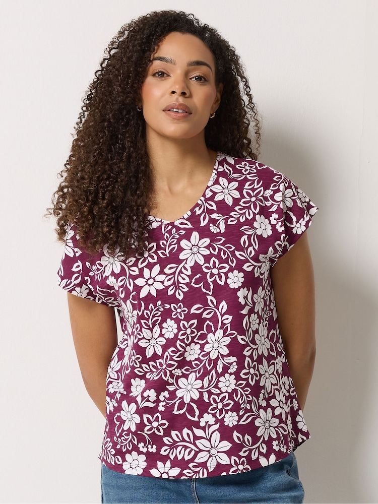 M&Co Red Cotton Grown On Sleeve T-Shirts 3 Pack - Image 2 of 9