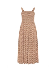 Yours Curve Brown Shirred Sundress - Image 5 of 5