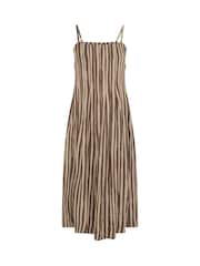 PixieGirl Petite Brown Stripe Pleated Midaxi Dress - Image 5 of 5
