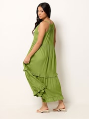 PixieGirl Petite Red Tiered Halter Maxi Dress - Image 3 of 5