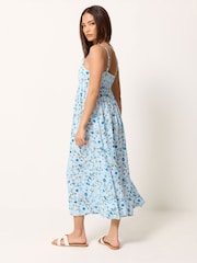 PixieGirl Petite Blue Ditsy Print Midi Dress - Image 3 of 5