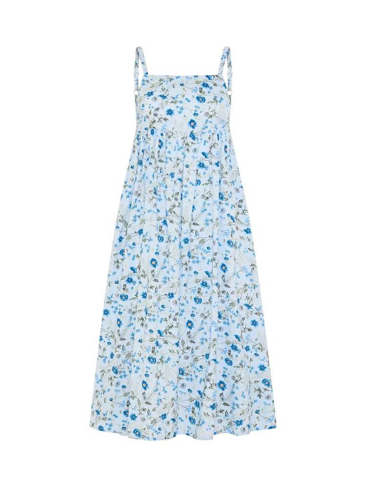 PixieGirl Petite Blue Ditsy Print Midi Dress - Image 5 of 5