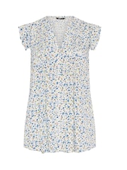 Yours Curve White Pintuck Frill Sleeve Blouse - Image 5 of 5