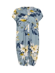 Yours Curve Grey Pleated Front Dress - Image 5 of 5