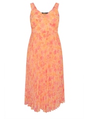 Yours Curve Yellow Floral Pleated Dress - Image 5 of 5