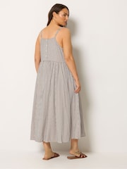 Yours Curve Brown Stripe Maxi Dress - Image 4 of 5