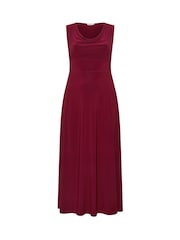 Yours Curve Red London Ity Cowl Lace Up Maxi Dress - Image 5 of 5