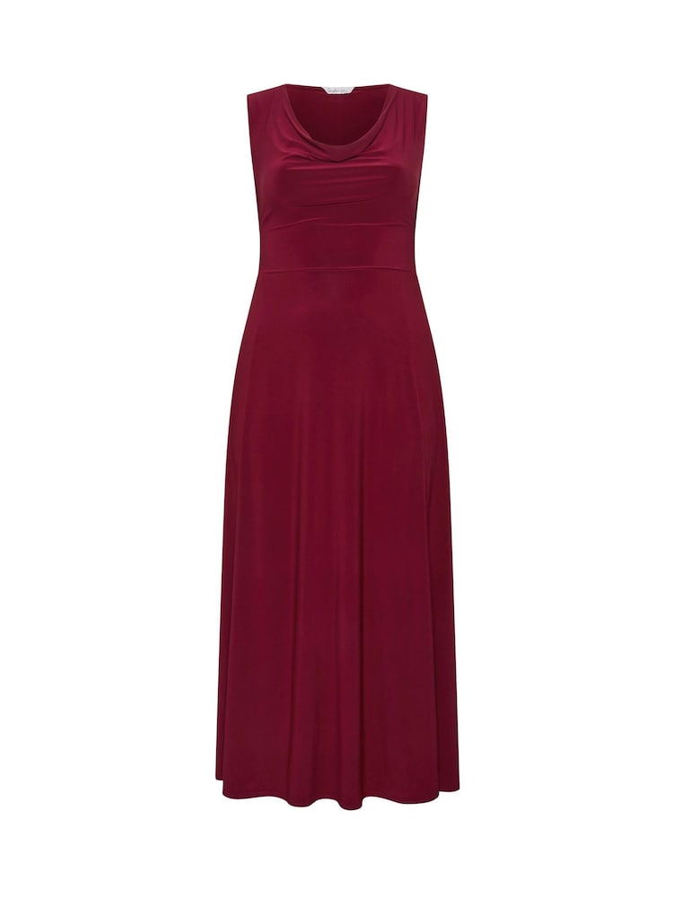 Yours Curve Red London Ity Cowl Lace Up Maxi Dress - Image 5 of 5 Yours Curve Red London Ity Cowl Lace Up Maxi Dress - Image 5 of 5