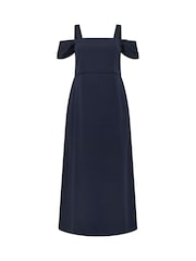 Yours Curve Blue London Cold Shoudler Maxi Dress - Image 5 of 5
