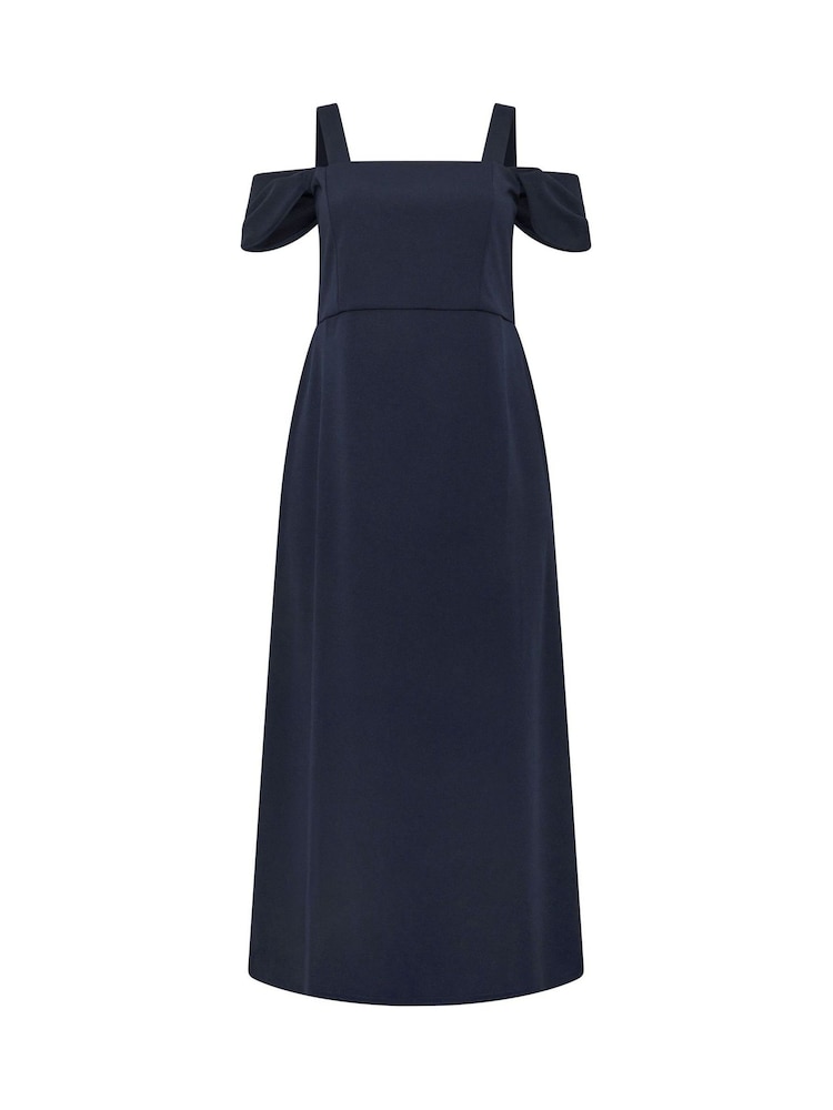 Yours Curve Blue London Cold Shoudler Maxi Dress - Image 5 of 5 Yours Curve Blue London Cold Shoudler Maxi Dress - Image 5 of 5