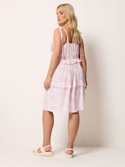 Yours Curve Pink Ruffle Throw On Dress - Image 2 of 4