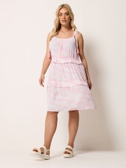 Yours Curve Pink Ruffle Throw On Dress - Image 3 of 4