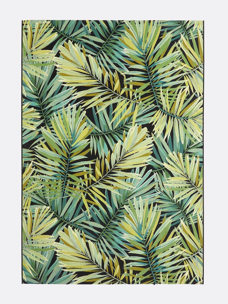 La Redoute Intérieurs Green Black Mokoa Flat Woven Indoor and Outdoor Rug - Image 2 of 5