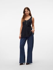 Mamalicious Black Maternity and Nursing Sleeveless Top With Belt - Image 3 of 6