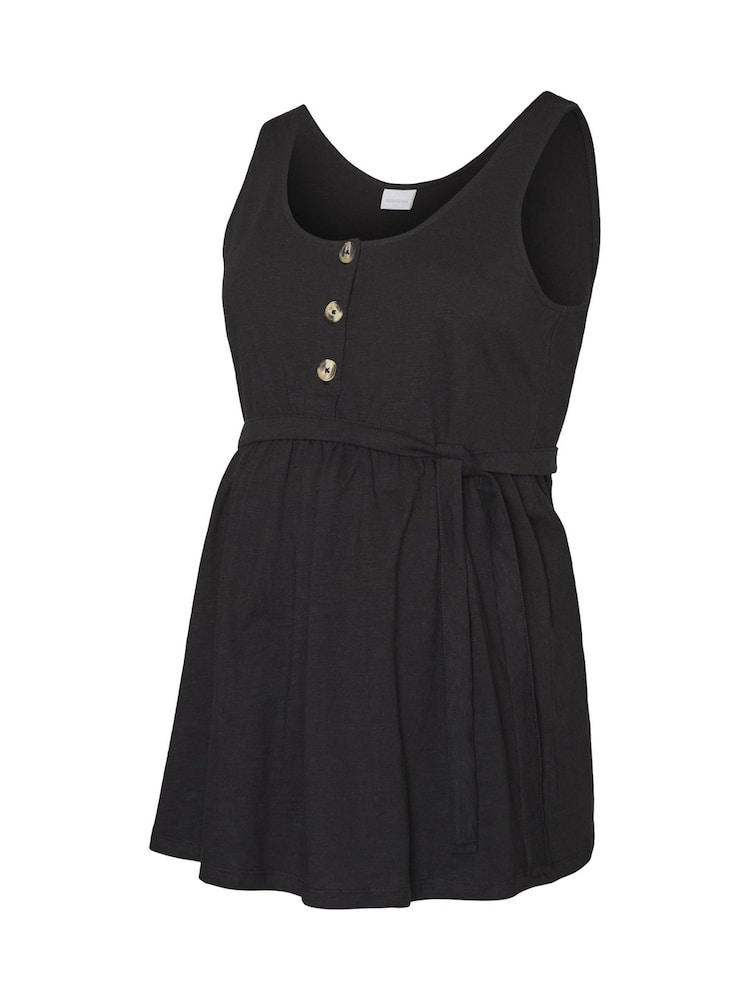 Mamalicious Black Maternity and Nursing Sleeveless Top With Belt - Image 6 of 6