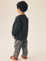 Charcoal Grey Grinch Christmas Crew Neck Sweat Top (3mths-8yrs) - Image 3 of 4