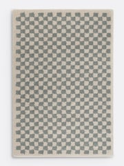 La Redoute Intérieurs Grey Blue Eras Checkerboard Rug - Image 2 of 4