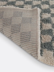 La Redoute Intérieurs Grey Blue Eras Checkerboard Rug - Image 3 of 4