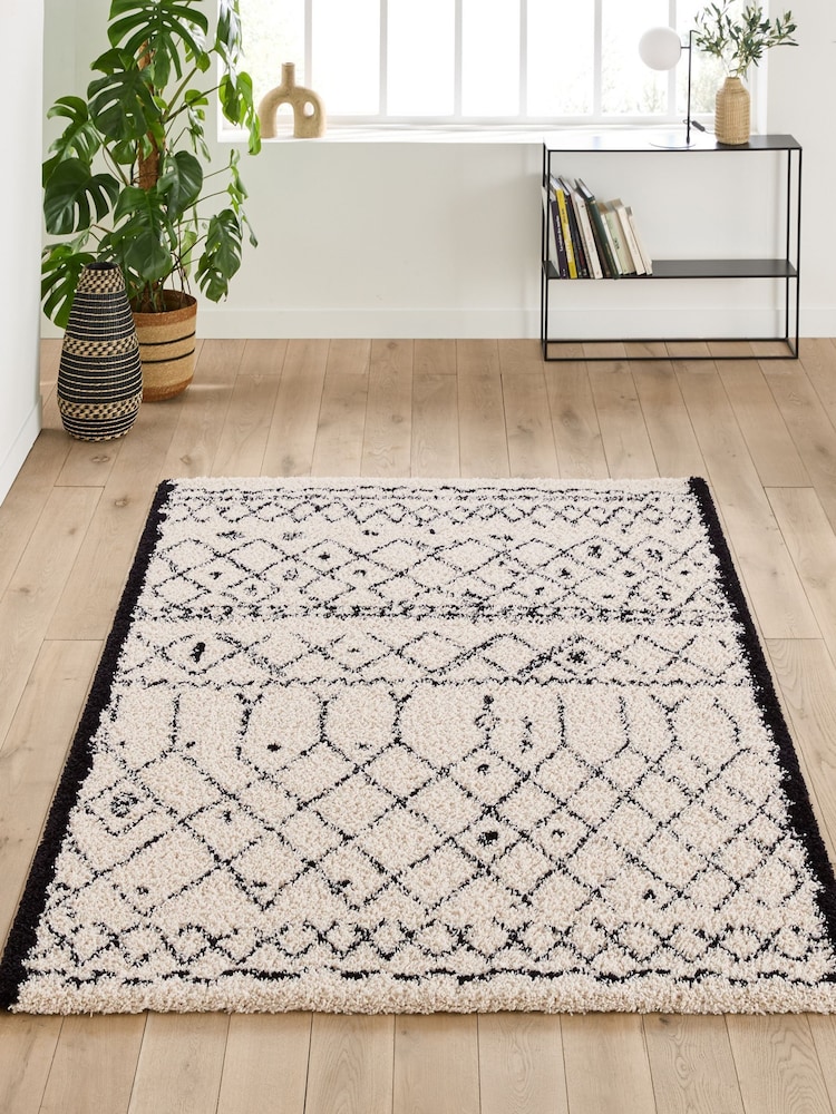 La Redoute Intérieurs Black White Afaw Berber-Style Rug - Image 1 of 4