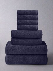 The Set 8 Pack Navy Blue Popcorn Textured Towel Bale - Image 1 of 1