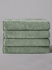 The Set Set of 4 Sage Green Popcorn Textured Bath Towels - Image 2 of 2