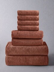 The Set 8 Pack Rust Popcorn Textured Towel Bale - Image 1 of 1