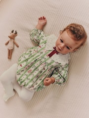 Green Christmas Baby Bubble Romper And Tights Set 2 Piece (0mths-2yrs) - Image 2 of 8