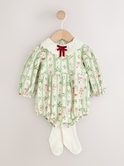 Green Christmas Baby Bubble Romper And Tights Set 2 Piece (0mths-2yrs) - Image 5 of 8