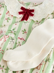 Green Christmas Baby Bubble Romper And Tights Set 2 Piece (0mths-2yrs) - Image 7 of 8