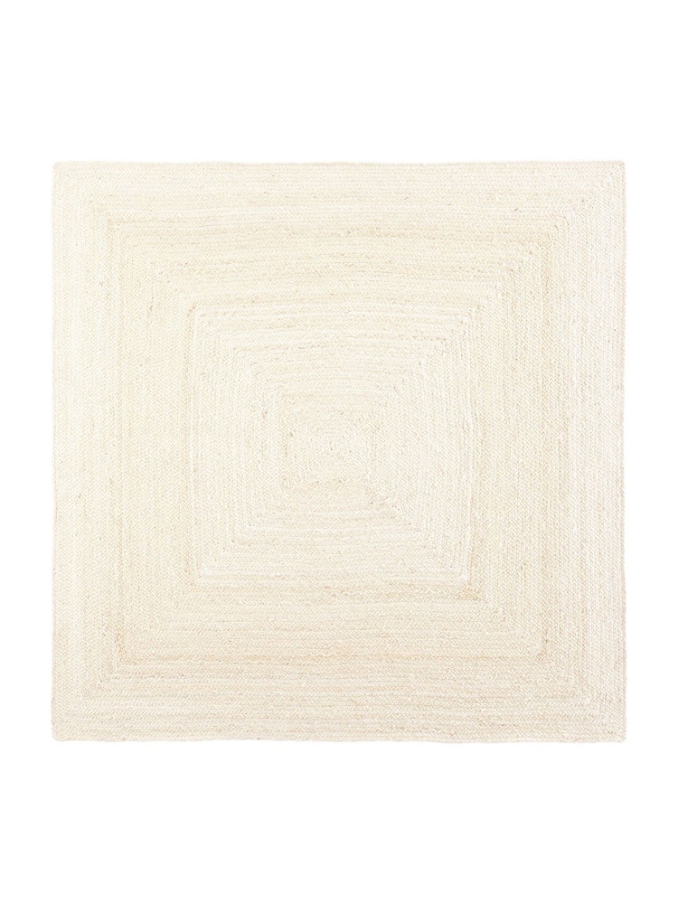 La Redoute Intérieurs Bleached Aftas Square 100% Bleached Jute Rug - Image 4 of 4