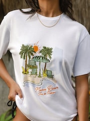 Chelsea Peers Maison Riviera Sous Les Palmiers Print T-Shirt - Изображение 1 3