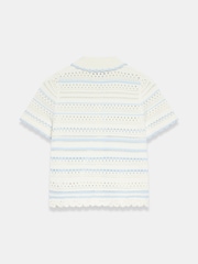 Mint Velvet White Cotton Blend Stripe Crochet Top - Image 8 of 8