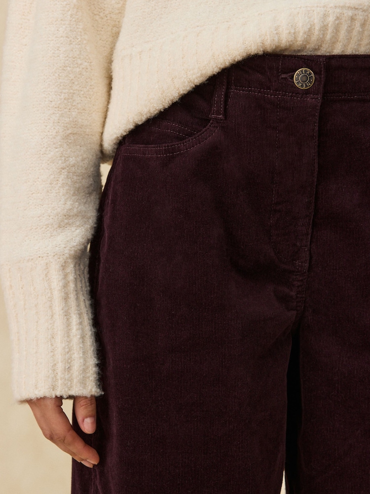 Burgundy Red Corduroy Barrel Leg Trousers - Image 5 of 5 Burgundy Red Corduroy Barrel Leg Trousers - Image 5 of 5