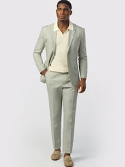 Ted Baker Tailoring Green Linen Cotton Jacket - Image 3 of 5