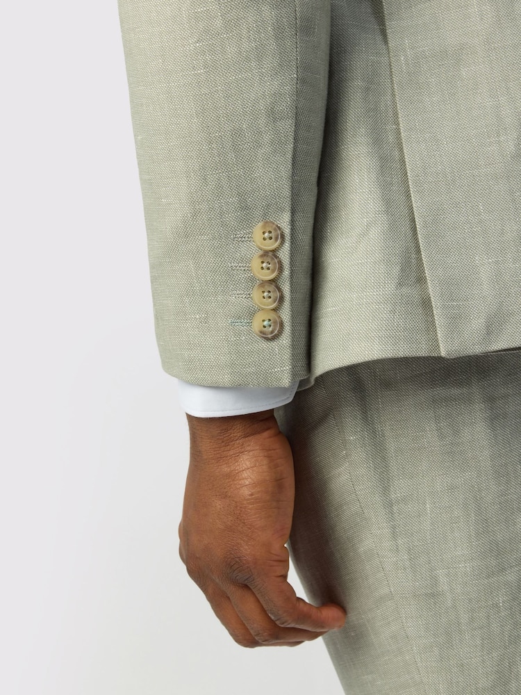 Ted Baker Tailoring Green Linen Cotton Jacket - Image 5 of 5