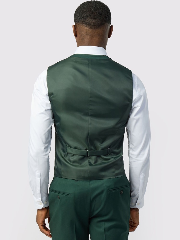Ted Baker Tailoring Green Twill Waistcoat - Image 2 of 3 Ted Baker Tailoring Green Twill Waistcoat - Image 2 of 3