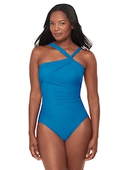 Miraclesuit Blue Rock Solid Europa Hidden Underwire Swimsuit with Firm Tummy Control - Image 3 of 4
