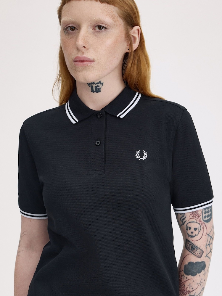 Fred Perry Black Twin Tipped Fred Perry Polo Shirts - Image 2 of 8 Fred Perry Black Twin Tipped Fred Perry Polo Shirts - Image 2 of 8