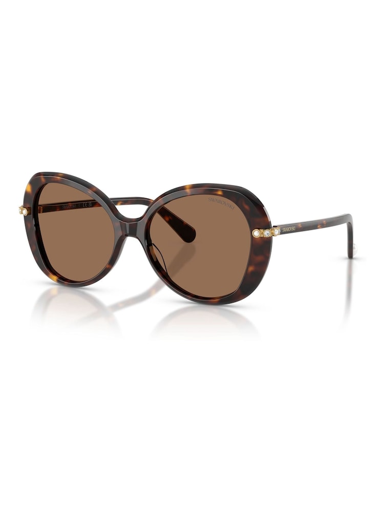 Swarovski Brown 0Sk6059 Butterfly Sunglasses - Image 1 of 5