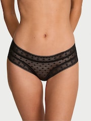 Victoria's Secret Black Cheeky Geo Dot Lace Knickers - Image 1 of 2