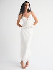 Abercrombie & Fitch White Bra Free Julia Lace Satin Camisole - Image 3 of 8