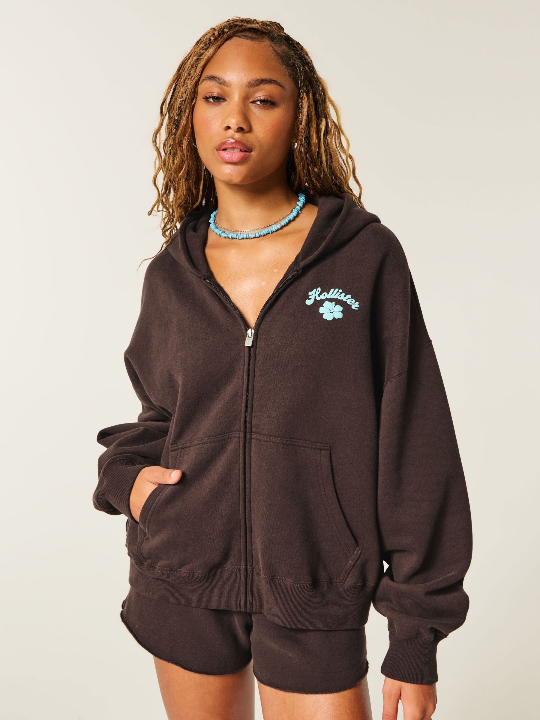 トップス hollister jacket Buy Hollister Brown Graphic Sweat Top from Next Ukraine