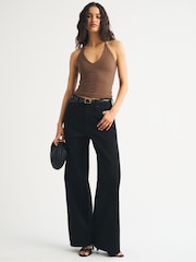 Abercrombie & Fitch Brown Bra Free Snatched Seamless Halter Top - Image 2 of 6