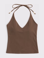 Abercrombie & Fitch Brown Bra Free Snatched Seamless Halter Top - Image 6 of 6