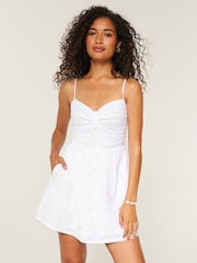 Hollister White Button Through Mini Dress - Image 1 of 3
