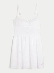 Hollister White Button Through Mini Dress - Image 3 of 3