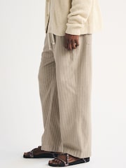 Abercrombie & Fitch Brown Baggy Getaway Beachy Pull-On Trousers - Image 4 of 6