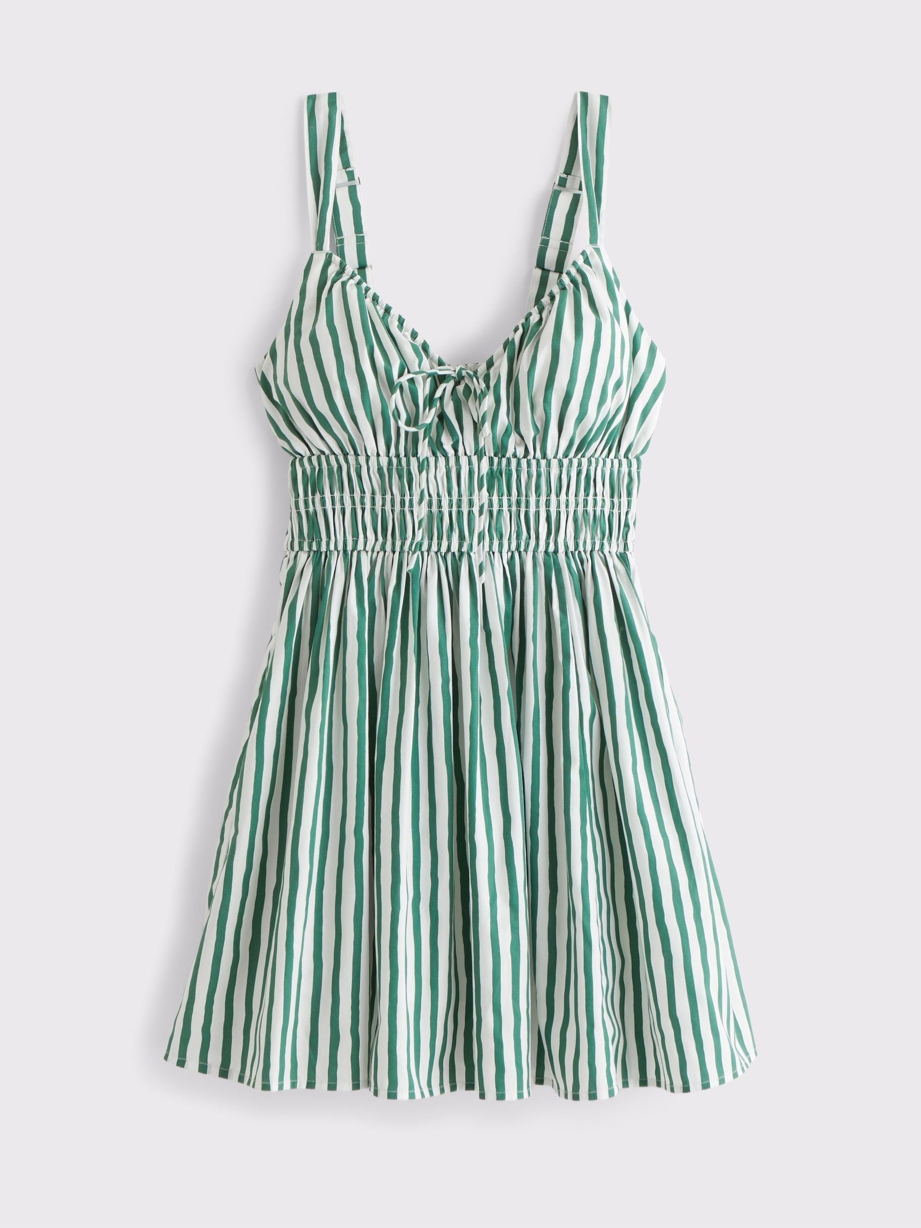 Buy Abercrombie & Fitch Green Bra Free V-Neck Smocked Skirt Dress